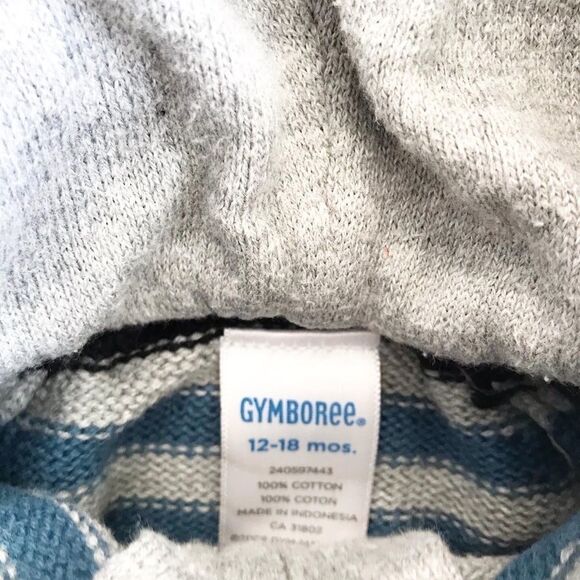 Gymboree stripe knit zip up hoodie VGUC 12-18m - Picture 3 of 4